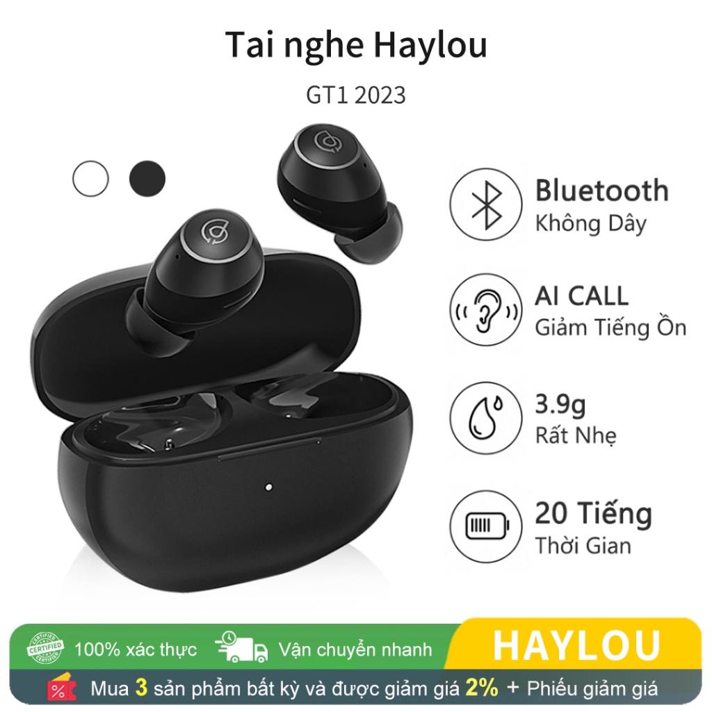 Tai Nghe Bluetooth Haylou GT1 2023, 22 Giờ Tuổi Thọ Pin, Tất Cả Các Cuộc Gọi Bằng Tiếng Ồn, Tai Nghe