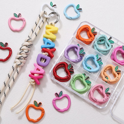 Beadia 1 Chiếc Giáng Sinh Apple Vẽ Tay Hợp Kim Xịt Sơn Móc Khóa Phụ Kiện Cho DIY Móc Khóa Làm