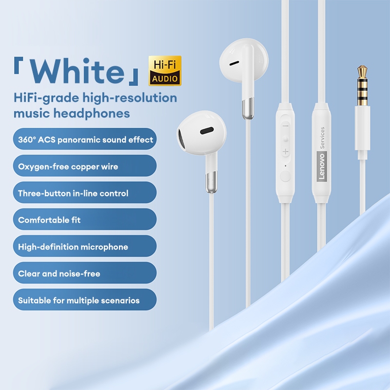 Tai nghe có dây Lenovo Y106 và Y106PRO có âm thanh HiFi và micrô HD cộng với trình điều khiển lớn 14mm | BigBuy360 - bigbuy360.vn