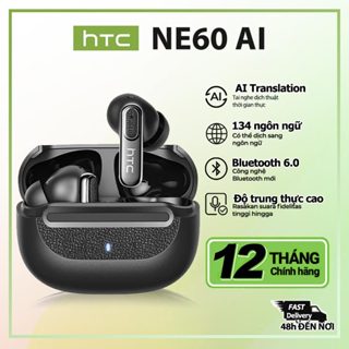 HTC NE60 Tai nghe dịch thuật AI Tai nghe không dây Bluetooth 6.0 Chống ồn chủ động ANC Thời lượng pin 32 giờ Khả năng chống nước IPX5 Tai nghe chơi game