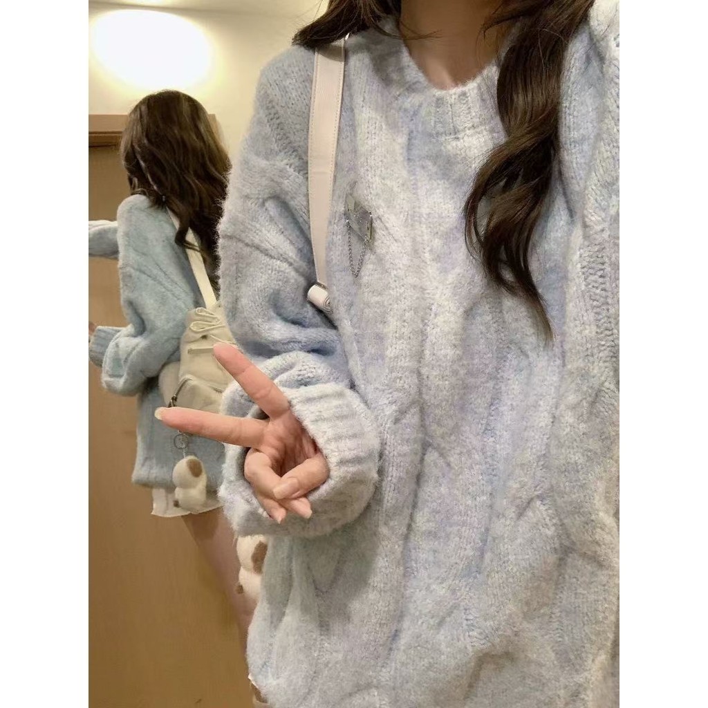 Áo len đỏ giáng sinh tết thu đông dệt kim nữ | BigBuy360 - bigbuy360.vn