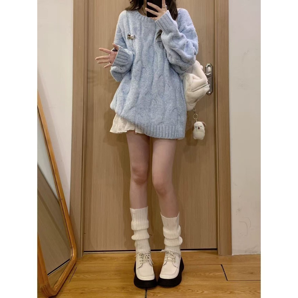 Áo len đỏ giáng sinh tết thu đông dệt kim nữ | BigBuy360 - bigbuy360.vn