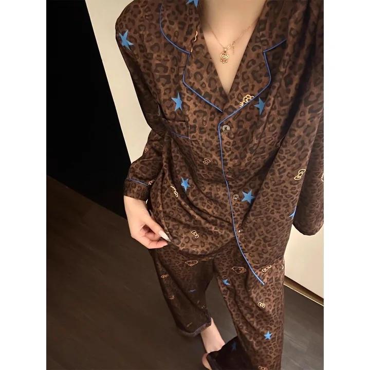 YAMI bộ đồ ngủ Tay áo dài cotton pijama đồ mặc nhà nữ