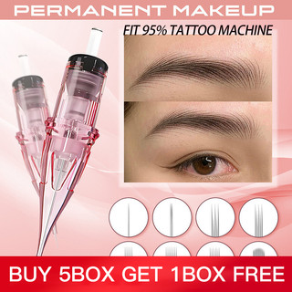 [Có sẵn / Mua 5 hộp Tặng 1 hộp] Mới 10 cái / hộp DRAGONHAWK Hình xăm màu hồng Máy xăm lông mày Hộp mực Máy xăm Makup vĩnh viễn 0.35 1rl 3rl 5F 3KF Đồ dùng thay thế