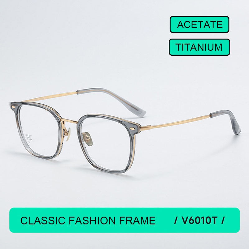 Kính Mắt Titan Acetate Retro Hình Vuông Nghệ Thuật từ Nhật Bản, siêu nhẹ