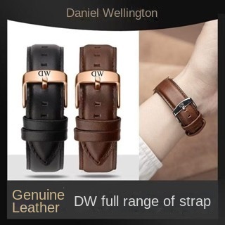Thích Hợp Cho dw Dây Đeo Đồng Hồ Nam Nữ Phong Cách Daniel Wellington Lớp Đầu Tiên Da Bò Pin Khóa Phong Cách Da Thật Phụ Kiện Vòng Tay 20mm