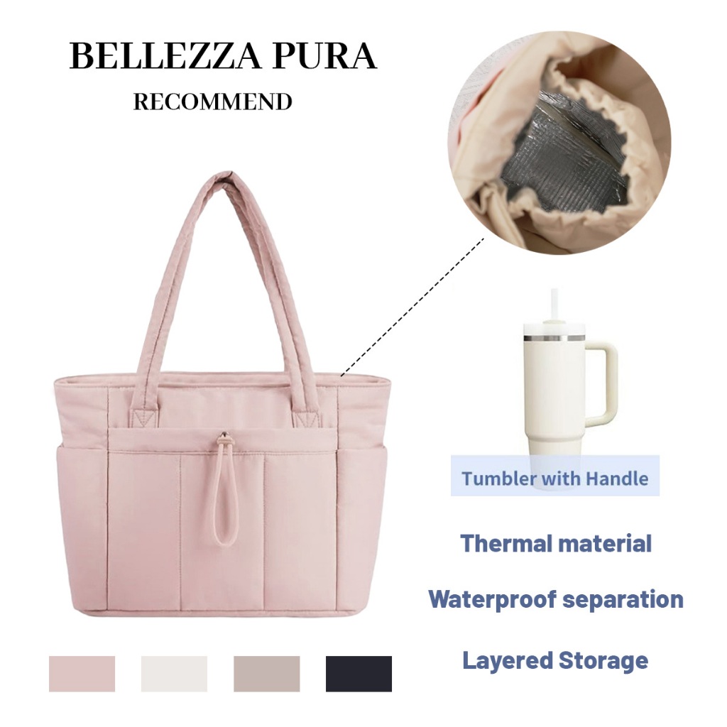 Bellezza Pura Túi Tote Dung tích lớn Túi xách chống nước đi lại Túi đeo vai Túi đựng Laptop 15,6in túi du lịch
