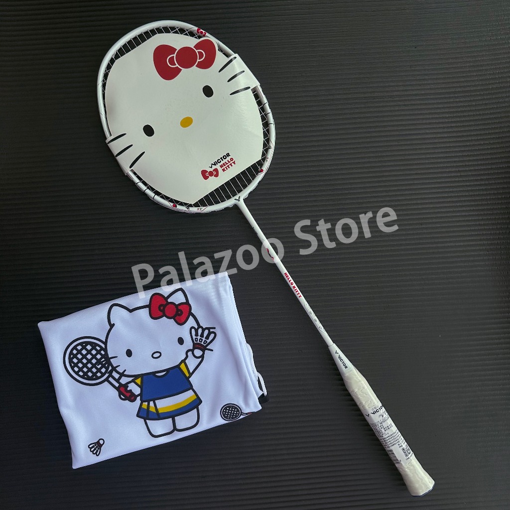 【Ready Stock】Vợt cầu lông VICTOR HELLO KITTY CO.LTD DriveX KT Vợt cầu lông sợi carbon siêu nhẹ DX-KT