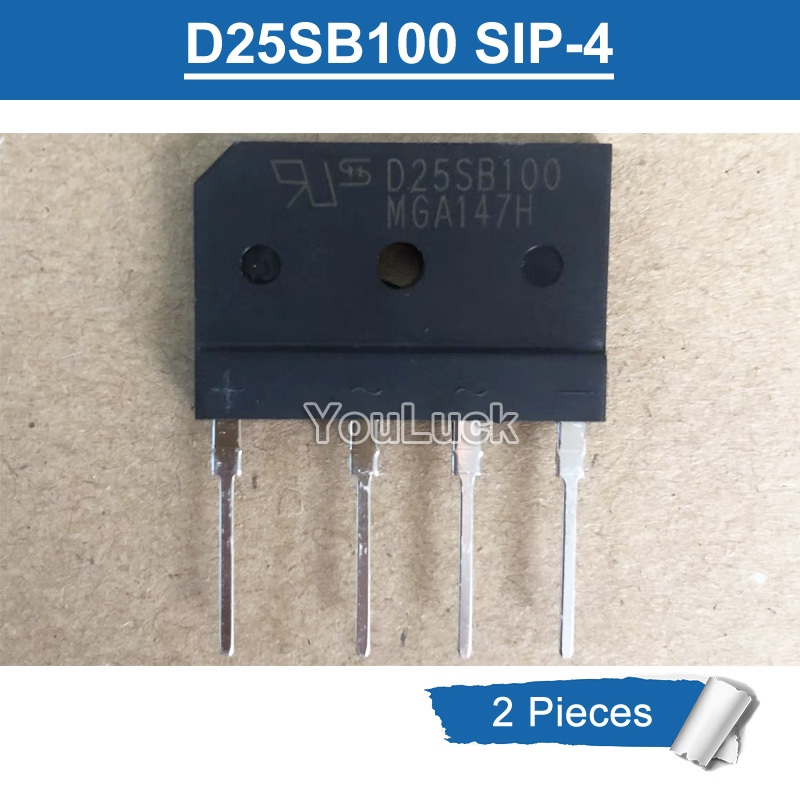 2 Chiếc Chính Hãng D25SB100 SIP-4 25A / 1000V Cầu Chỉnh Lưu Mới