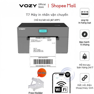Máy In Nhiệt Bluetooth VOZY A6/A7 - In Đơn Shopee/TMĐT Từ Điện Thoại,BH 15 Tháng,Tặng Giá Đỡ Giấy In