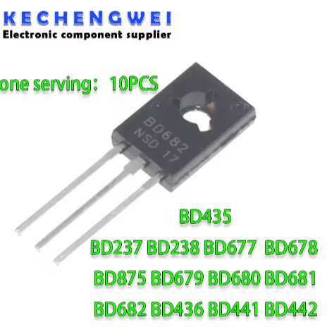 10 chiếc BD237 BD679 BD680 BD681 BD682 TO-126 BD238 BD677 BD678 BD875 BD435 BD436 BD441 BD442 TO126 