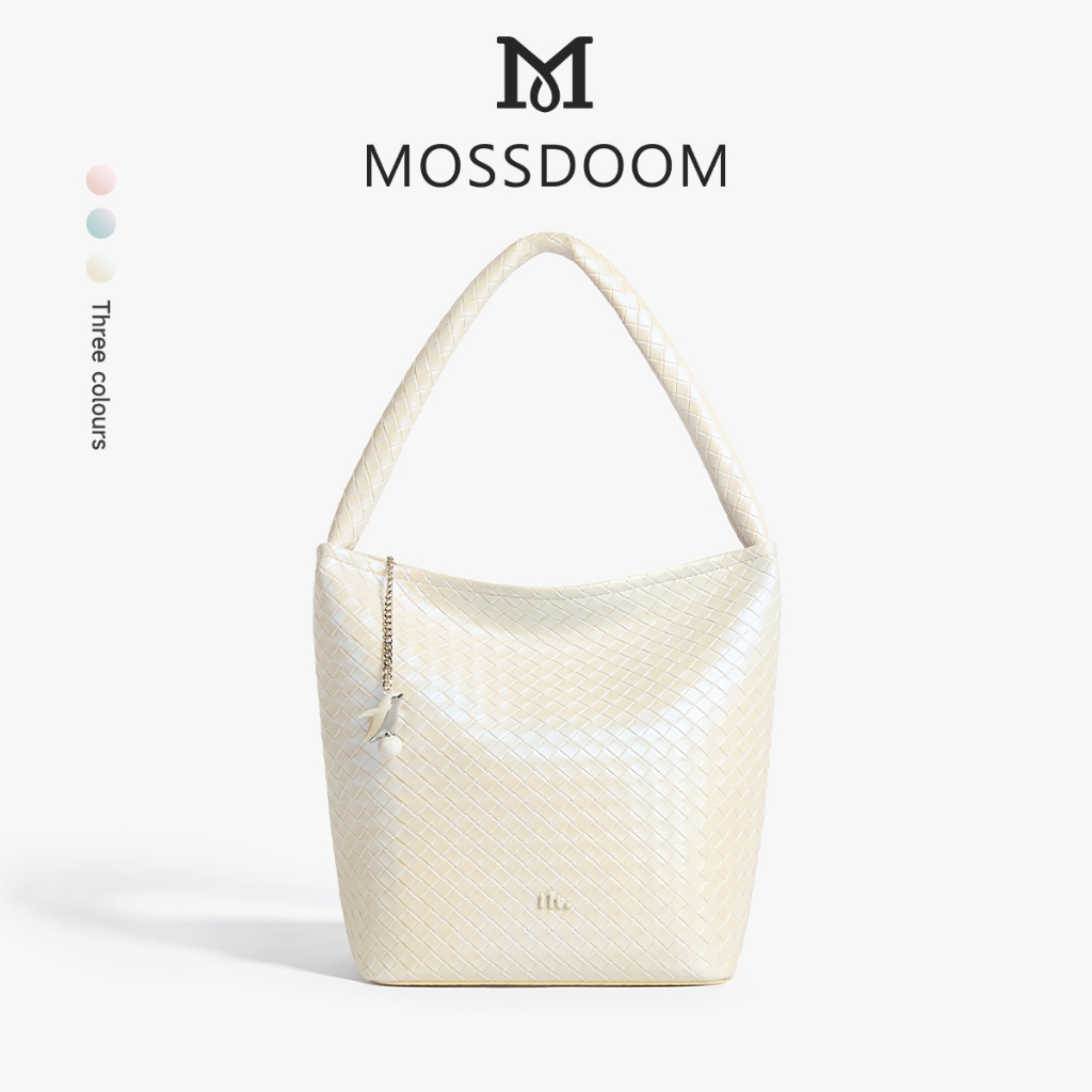 MOSSDOOM Lumira Bag dệt nổi Túi xô dung tích lớn Túi đeo vai thanh lịch Túi xách chất lượng cao
