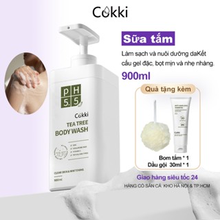  Sữa Tắm Dưỡng Ẩm & Làm Sạch Sâu Cokki Tràm Trà 900ml - Cân Bằng Độ Ẩm Cho Da Nhạy Cảm - Tẩy Tế Bào Chết Dịu Nhẹ Se Khít Lỗ Chân Lông - pH 5.5 