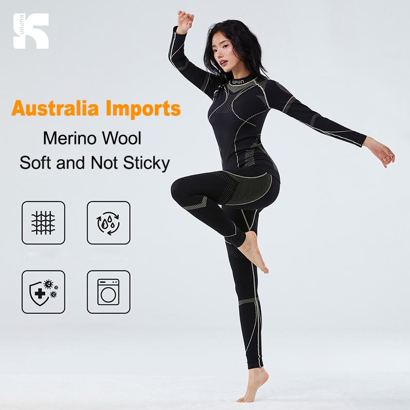 Áo sơ mi len Merino KUFUN khô nhanh cho nam và nữ