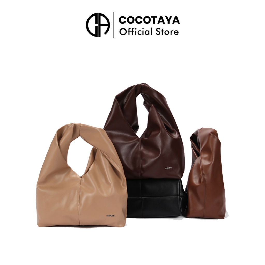 COCOTAYA Thiết kế xếp li đơn giản Túi xách da mềm nhiều màu Túi đeo vai thời trang dung tích lớn đa năng | BigBuy360 - bigbuy360.vn