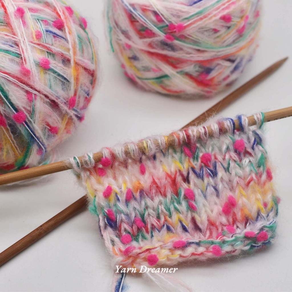 Cuộn Len Móc Đan Len Sợi Vải Hồng cầu vồng Len Pom Pom Len Bông Xù Handmade Tự Làm Len Mohair Sợi To