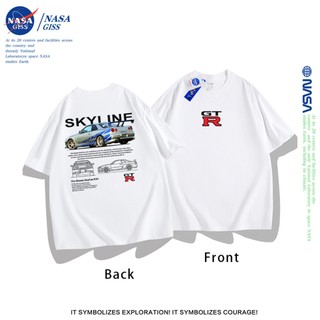 NASA Áo thun nam nữ Tay Lỡ thường ngày Trend Đua xe GT-R in hình form rộng Cổ tròn Cotton Mềm mại Unisex