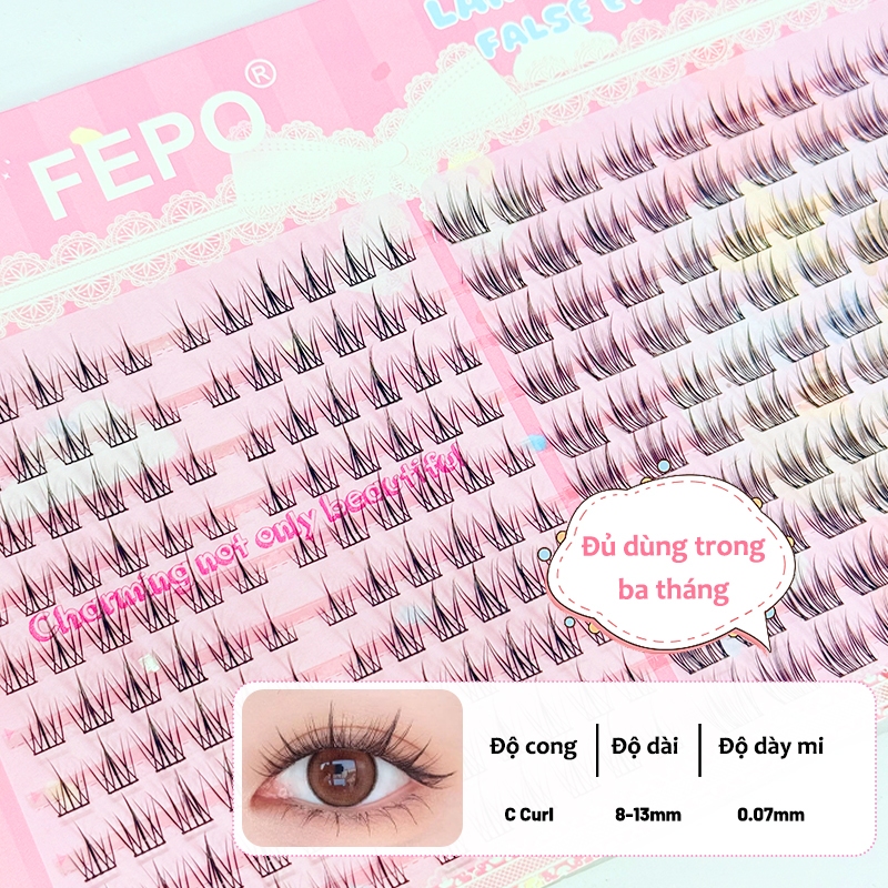 Lông mi giả nhiều loại 20 hàng FEPO mi lông thỏ tự nhiên mi giả tách sợi có thể tái sử dụng 12mm | BigBuy360 - bigbuy360.vn