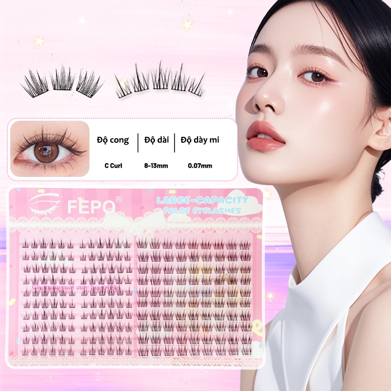 Lông mi giả nhiều loại 20 hàng FEPO mi lông thỏ tự nhiên mi giả tách sợi có thể tái sử dụng 12mm | BigBuy360 - bigbuy360.vn