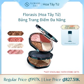  【Livestream Florasis   Hoa Tây Tử  Bảng Trang Điểm Đa Năng - Tạo Khối & Highlight Má Hồng Mắt Sống Mũi 10.8g 