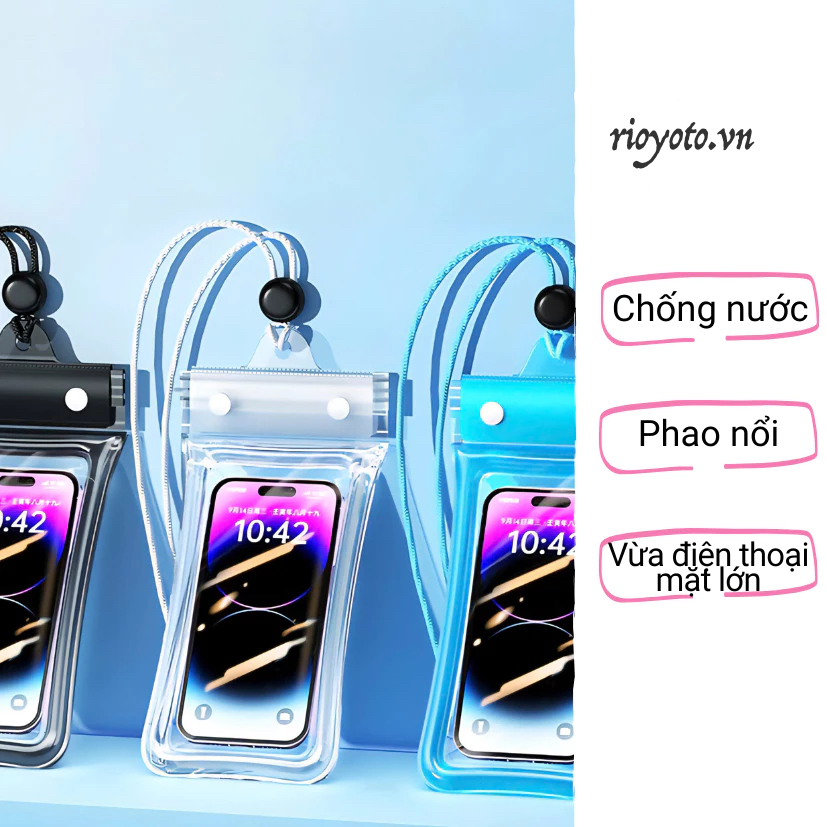 Túi Chống Nước Điện Thoại Trong Suốt PVC, Cảm Ứng Vân Tay, Dùng Cho Đi Bơi, Đi Biển, Đi Mưa