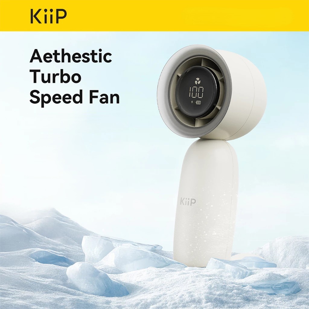 KiiP Fan03 Kipas Angin Mini Di Động Sạc Quạt-5Speed Kipas Gengam LED Hiển Thị Gió