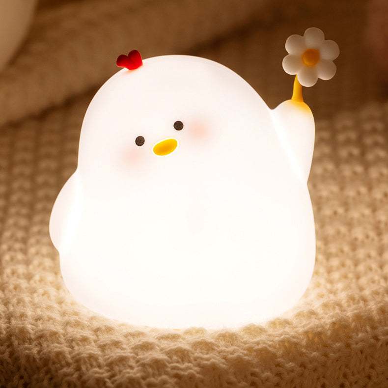 Đèn ngủ gà dễ thương LED Squishy Silicone Tap Lamp Tốt nhất cho bé gái