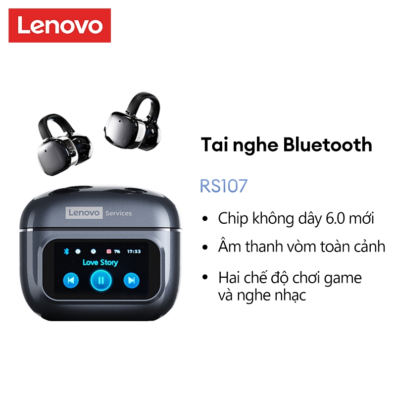 Tai nghe Bluetooth Lenovo RS107 Không dây Tuổi thọ pin dài Khử tiếng ồn Chất lượng âm thanh HIFI Âm thanh toàn cảnh Màn hình cảm ứng LCD | BigBuy360 - bigbuy360.vn