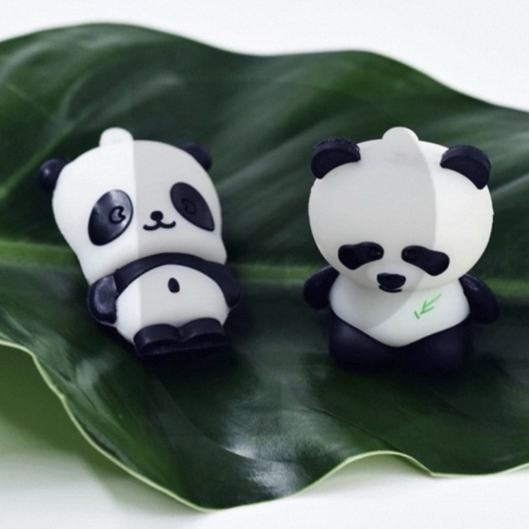 Sáng Tạo Đen Trắng Gấu Trúc Hình Silicon USB 2.0 1GB 2GB 4GB 8GB 16GB 32GB 64GB 128GB 2TB Thẻ Nhớ