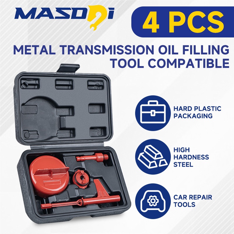 Masdsi 4 Bộ dụng cụ làm đầy dầu truyền động kim loại, Kiểm tra mức dầu ô tô, Bộ chuyển đổi đặc biệt 