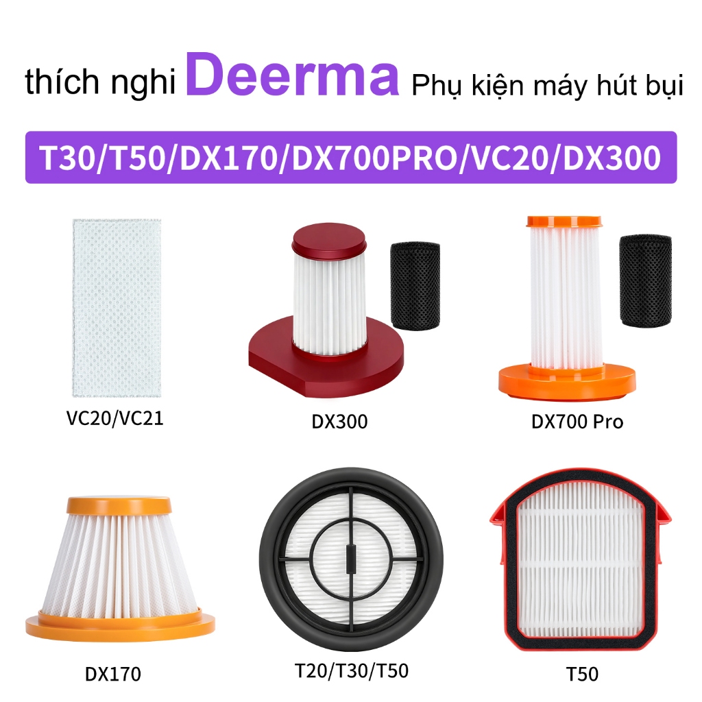Linh Kiện Thay Thế Cho Deerma VC10 / T30 / T50 / DX170 / DX700PRO / VC20 / DX300 Robot Hút Bụi Lọc P