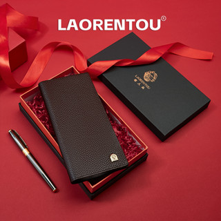 LAORENTOU Ví Dài Da Thật Sang Trọng Nam Thương Mại - Nhiều Khe Thẻ, Ngăn Chia Phong Phú