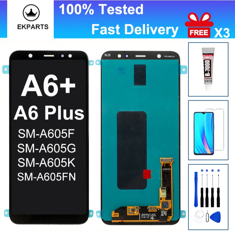 Màn Hình LCD Thử Nghiệm 100% Cho Samsung Galaxy A6 Plus A6 + 2018 A605 SM-A605F A605G Thay Thế Bộ Số