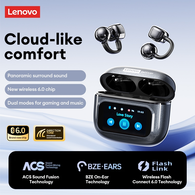 Tai nghe nhét tai mở Lenovo RS107 và tai không dây có vỏ màn hình thông minh và âm thanh định hướng cộng với độ trễ thấp để chơi game | BigBuy360 - bigbuy360.vn