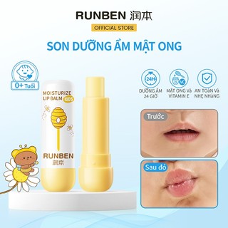  RUNBEN 0+Đứa bé dưỡng môi chống nứt nẻ Dưỡng ẩm 24 giờ Công thức tự nhiên Sửa chữa môi 4g 