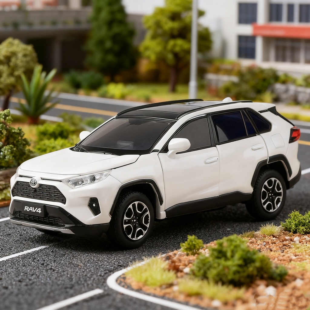 JKM 1: 32 Toyota RAV4 SUV Hợp Kim Mô Hình Thu Nhỏ Xe Diecast Cân Kim Loại Xe Mdoel Âm Thanh & Ánh Sá