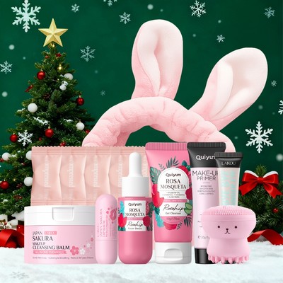 Bộ dụng cụ làm đẹp đa năng với trang điểm Sakura & chăm sóc da Rosehip | Hợp tác LAIKOU & Quiyum