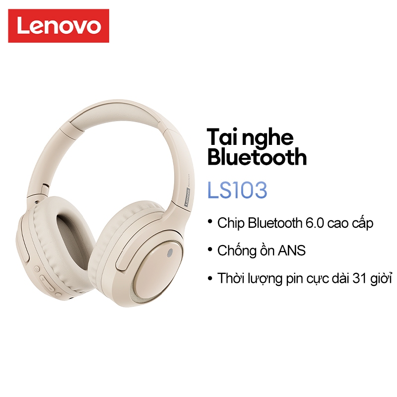 Tai nghe Bluetooth Lenovo ls103 Khử tiếng ồn Tuổi thọ pin dài thông minh có micrô V6.0