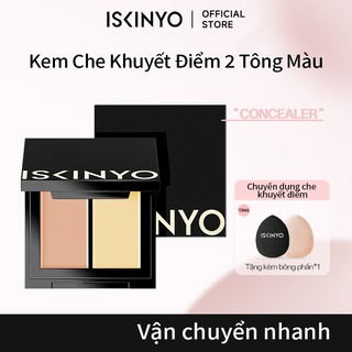   ISKINYO  Kem Che Khuyết Điểm Mắt 2 Màu Màu Cá Hồi - Che Phủ Quầng Thâm Làm Sáng Rãnh Mắt và Vết Chân Chim - Cho Mọi Loại Da Dark Circle Concealer 