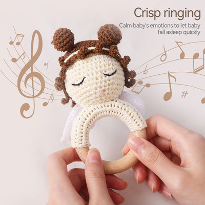 [Còn Hàng] 2025 Hàng Mới Về Bán Chạy Nhất Lục Lạc Cho Bé 1 Mảnh Thiên Thần Handmade Móc Miếng Dán Đồ Chơi Bằng Gỗ An Toàn Xe Đẩy Lục Lạc Cũi Vòng Di Động Sản Phẩm Cho Bé & Trẻ Em