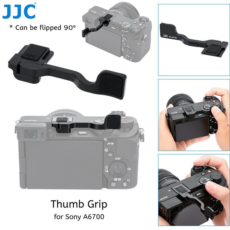 JJC TA-A6700 Tay cầm ngón cái chống trượt, gập 90°, silicon cho Sony A6700/A6700