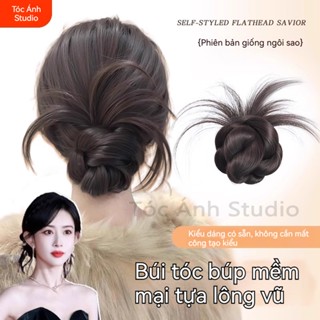  Mới 2026 Búi Tóc Giả Nữ Tóc Giả Kẹp Dây Buộc Tóc Tóc Giả Xoăn Xù Mì Lông Tơ Tự Nhiên Tăng Khối Lượng Tóc Siêu Nhẹ 