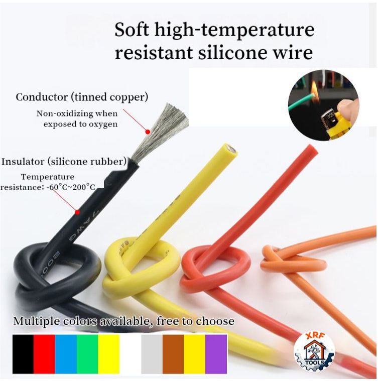 Dây silicon Dây silicon chịu nhiệt 11AWG 9AWG 8AWG 7AWG 6AWG Mô hình hàng không mềm đặc biệt Drone P