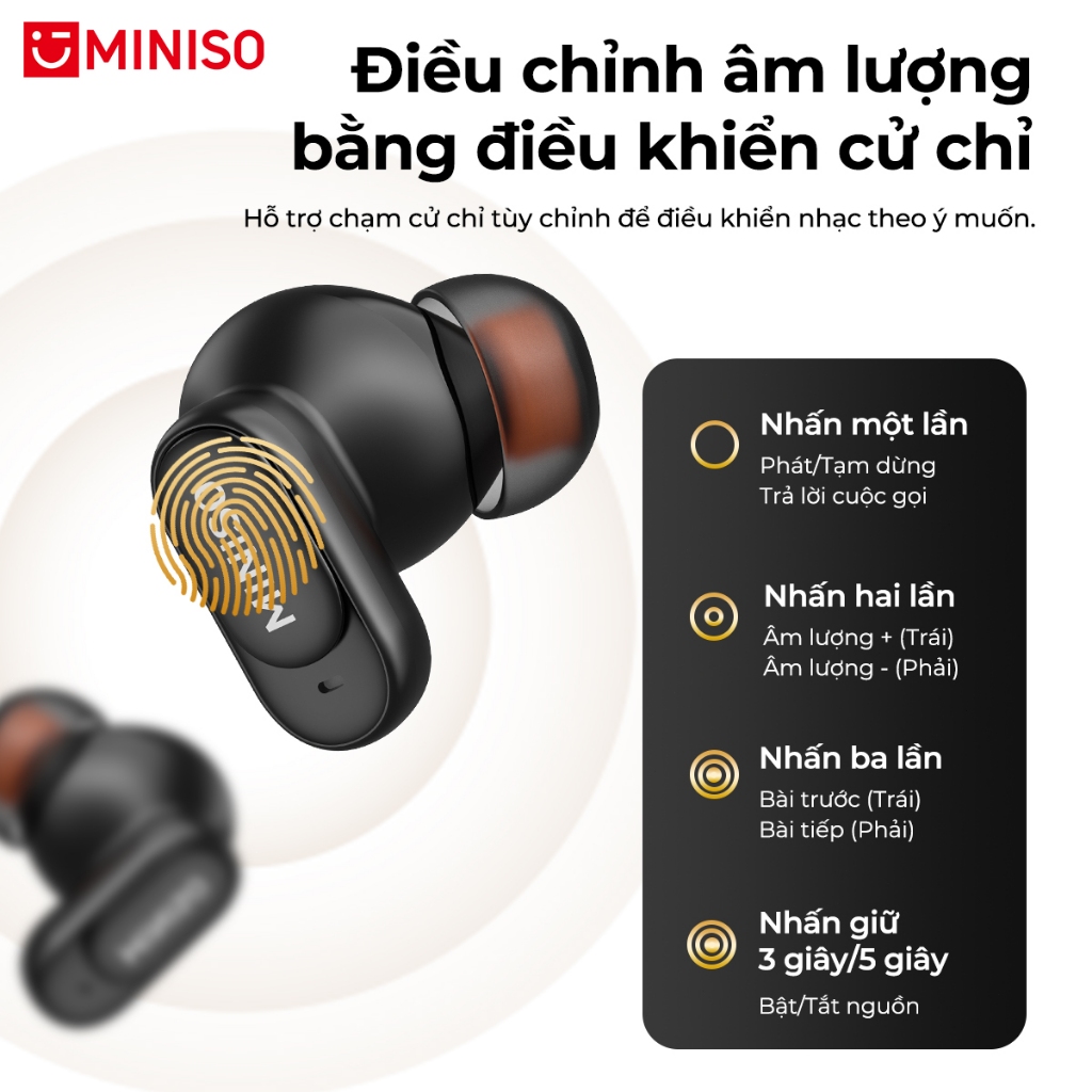 Miniso MS105 Tai Nghe Phiên Dịch AI Tai nghe Bluetooth 6.0 Hỗ trợ dịch 134 ngôn ngữ HiFi HD, Chống ồn, Kết nối nhanh, Có micro, Hỗ trợ ASMR, Hỗ trợ Android và iOS | BigBuy360 - bigbuy360.vn
