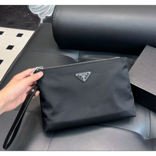 [Hộp quà] Ví dây kéo prada thời trang Nylon chất lượng cao Dung tích lớn Ly hợp nam thông thường