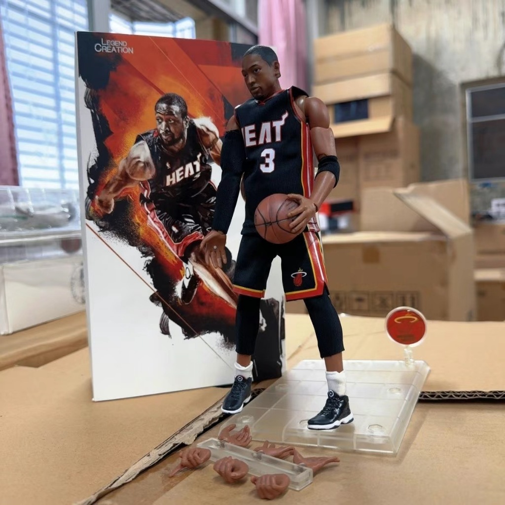 Nhiệt độ NBA Miami #3 Nhân vật hành động Dwyane Wade, Mô hình tư thế thực tế Bộ sưu tập thể thao mở 