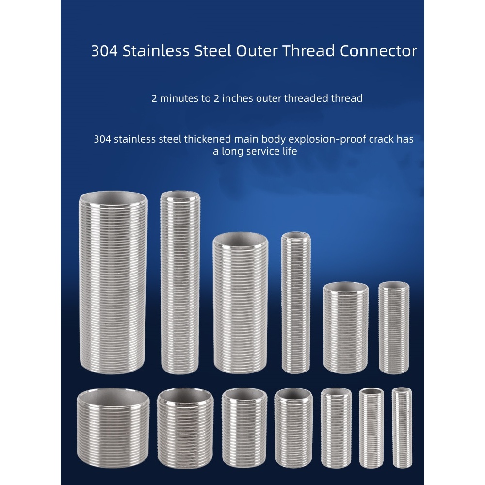 Thép không gỉ 304 qua dây mở rộng Dây ngoài thẳng xuyên qua tất cả các dây Ống ren hoàn toàn 2 phút 