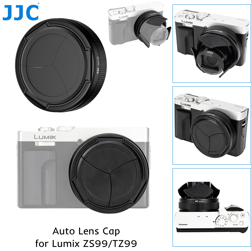 JJC Nắp Ống Kính Tự Động Cho Panasonic Lumix ZS99 TZ99 DC-ZS99 DC-TZ99 Camera Kim Loại Vỏ Bảo Vệ Ống