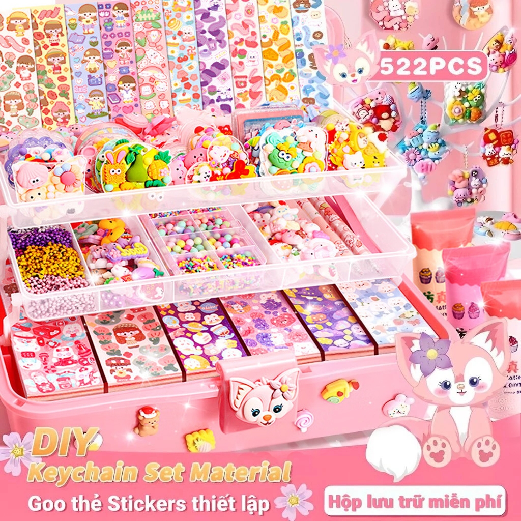 Guka Bộ Cho Trẻ Em Kem Gel Tự Làm Bộ Nhãn Dán Thủ Công Hộp Quà Tặng Đồ Chơi Bé Gái Có Hộp Hồng Miếng Dán Thẻ Goo Tự Làm Kem Keo Sang Trọng Bé Gái Trọn Bộ Đồ Chơi Trẻ Em