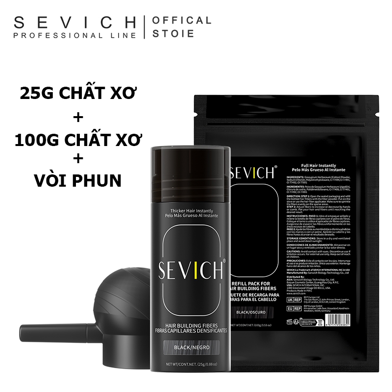 Phấn phủ tóc SEVICH 100g làm dày tóc thưa che hói đầu